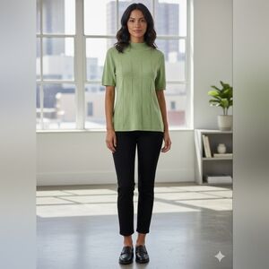 Vintage Requirements Apple Green Cable Design Pullover Sweater